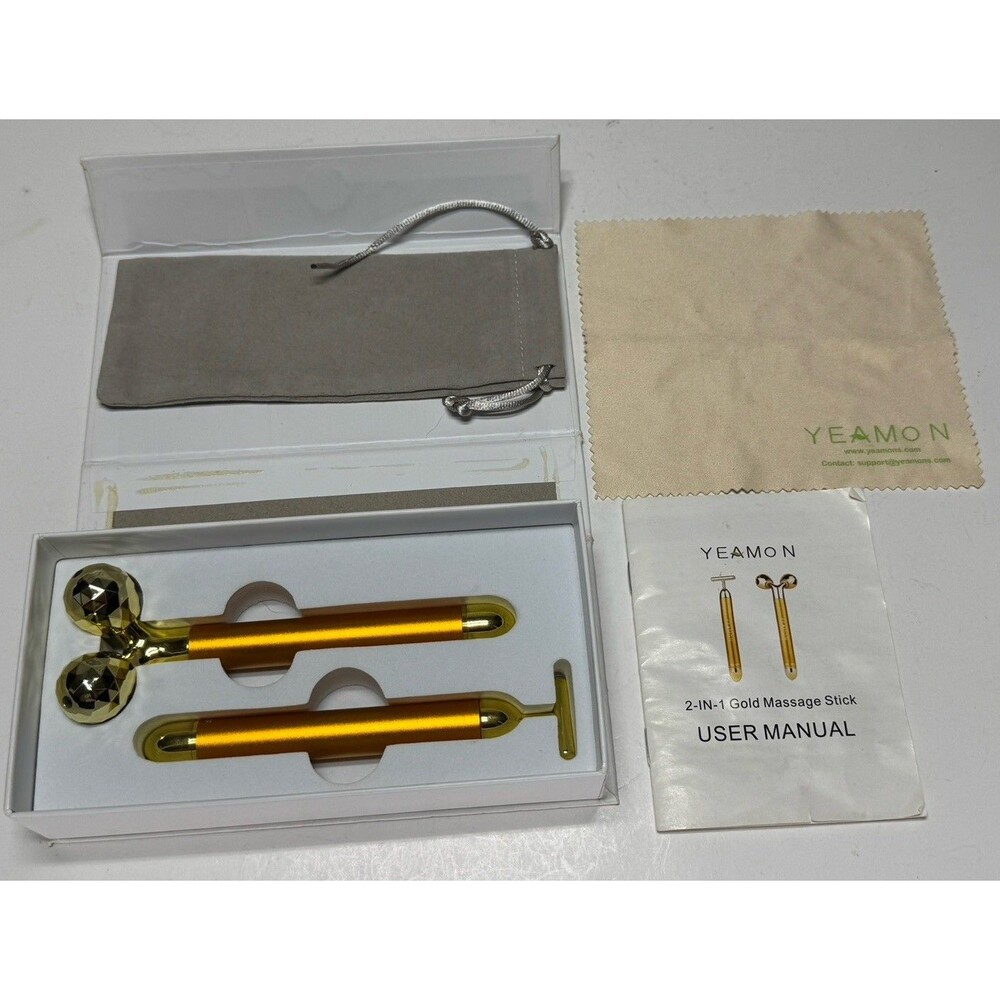 Yeamon 2 in 1 Facial Massage Stick Set w/ Box Working